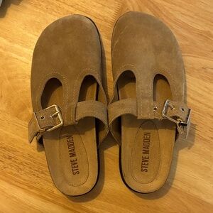 Steve Madden Brown Buckle Slippers